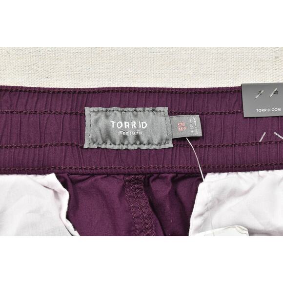 NEW Torrid 4TIE Poplin Pant Plus Size 5X Purple Pull On Drawstring NEW NWT - Picture 7 of 8